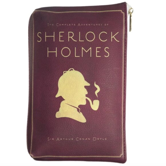 Sherlock Holmes Silhouette Book Pouch Purse Clutch - Book Lover Gifts - Picture 1 of 7